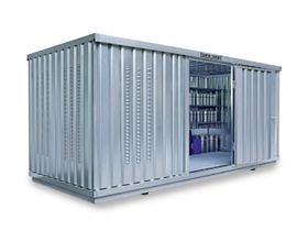 Gefahrstoffcontainer - Gefahrstoffdepot - 2.300 x 5.080 x 2.170 mm (HxBxT) - Auffangvolumen 1.480 l - mit Lüftungsschlitzen