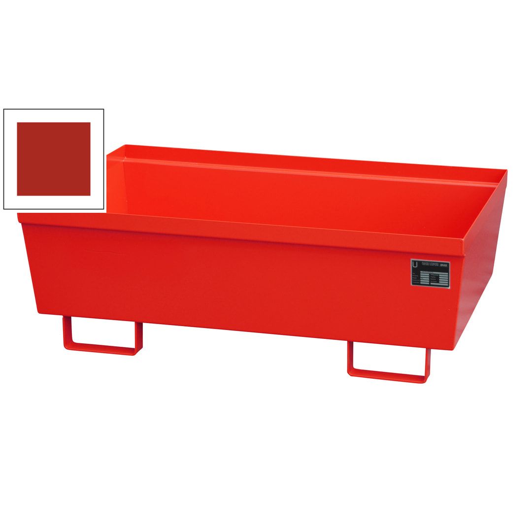 Ineinander stapelbare Auffangwanne - Stahl - 246 l Volumen - Breite 1.200 mm - feuerrot