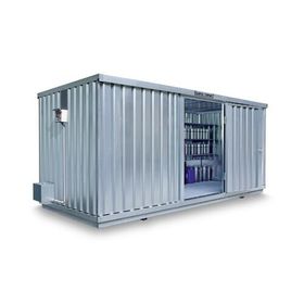 Gefahrstoffcontainer - Gefahrstoffdepot - 2.300 x 5.080 x 2.170 mm (HxBxT) - Auffangvolumen 1.480 l - mit Dauerlüfter