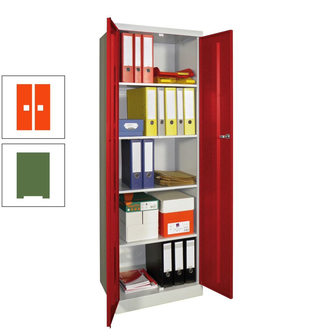 Aktenschrank - Sockel - 4 Böden - 1.800x600x500 mm (HxBxT) - Zylinderschloss - anthrazitgrau