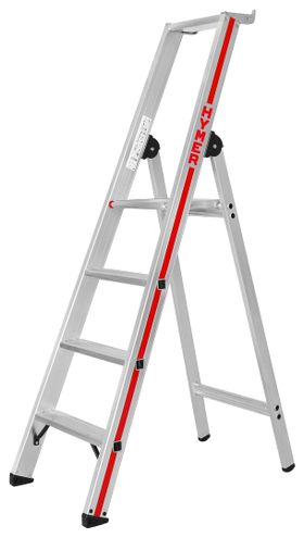 Einseitige Aluminium-Stufenstehleiter - Brücke aus Aluguss - Länge wählbar - Aluleiter