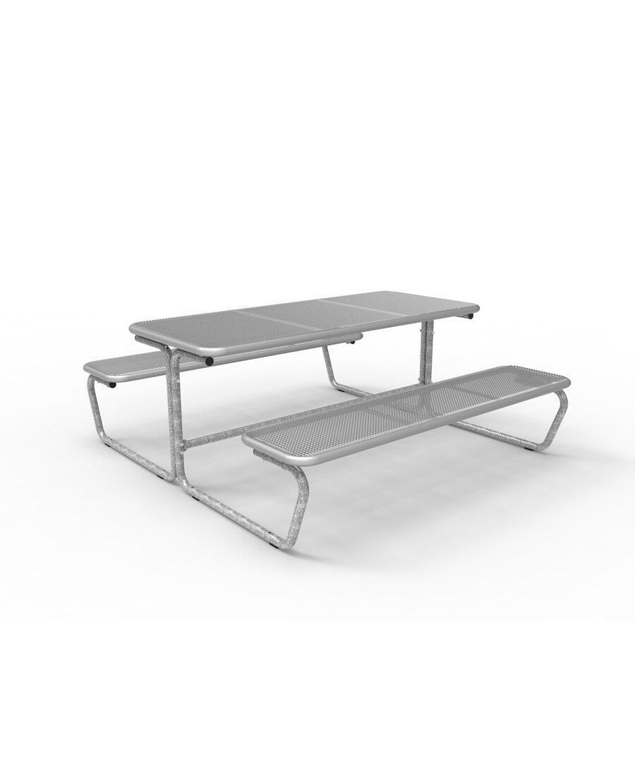 Sitzgarnitur - Parkmöbel - Picknickbank - Drahtgitter - mobil oder stationär - 733 x 1.983 x 1.910 mm (HxBxT) - anthrazitgrau