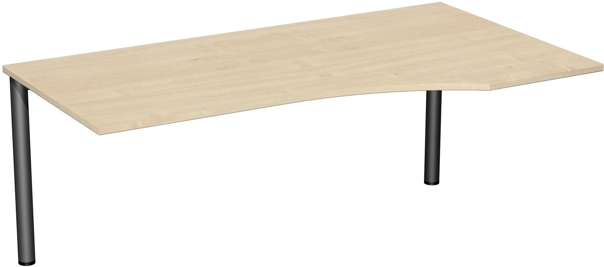 Eckschreibtisch - Ecke rechts - 4-Fuß Flex - 720 x 1.600 x 1.000 mm (HxBxT) - Gestell anthrazit - Ahorn