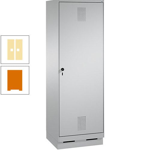 Doppel-Spind, Garderobenschrank, 1 Tür für 2 Abteile a 300 mm, Korpus anthrazitgrau, Türen anthrazitgrau, 1.800 x 600 x 500 mm (HxBxT)