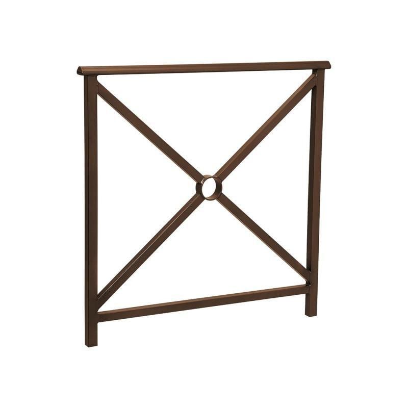 Geländer Kreuz und Kreis - 1.000 x 1.000 mm - abgerundeter Handlauf - Farbe enzianblau - Außengeländer Systemgeländer