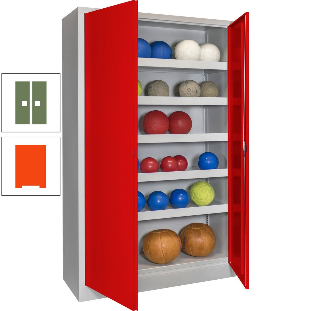 Ballschrank - Vollblechtüren - 5 Böden - 1.950x1.200x500 mm (HxBxT) - anthrazitgrau