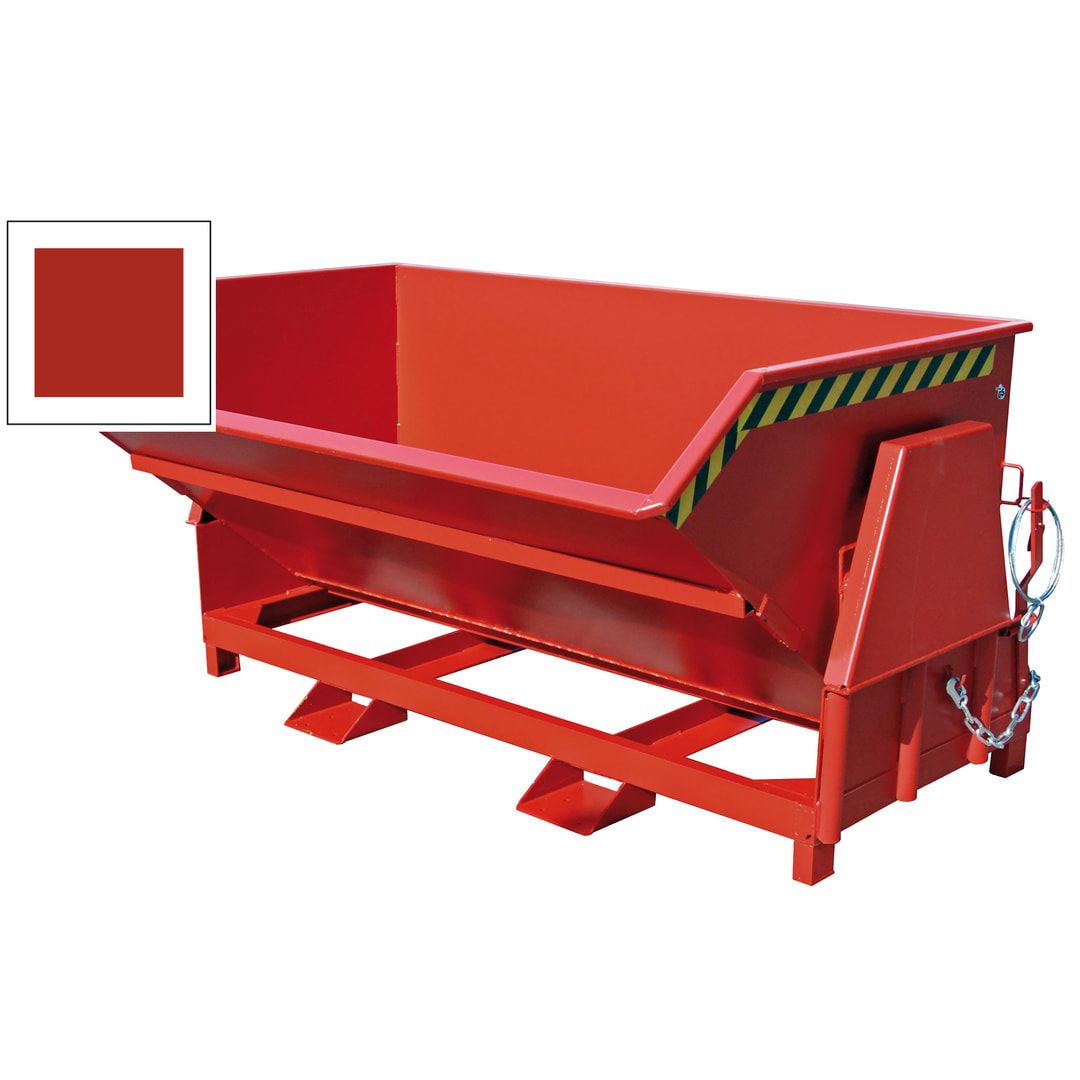 BAUER Kippbehälter - 1.000 l Volumen - 2.000 kg - Abrollmechanismus - feuerrot
