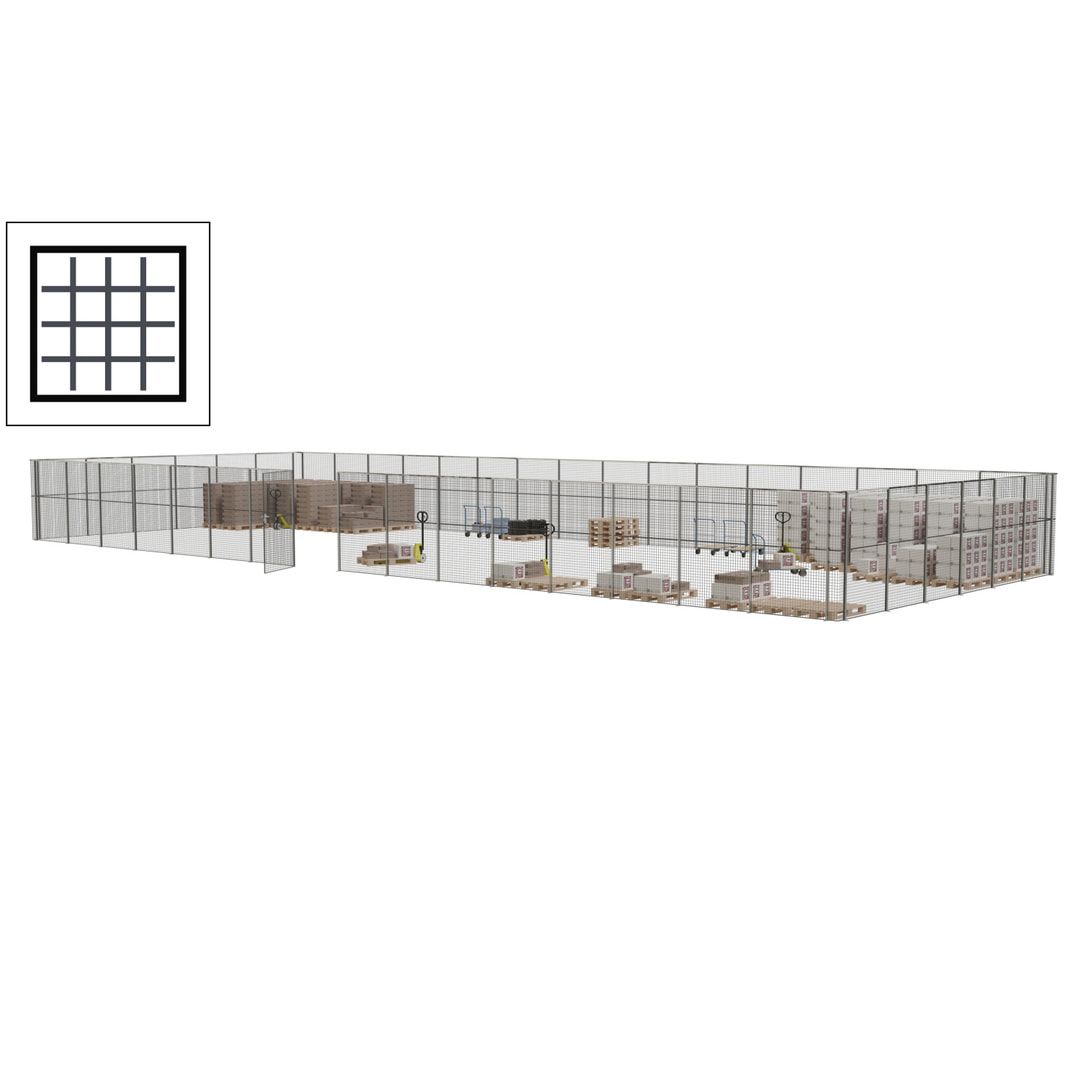 Maschinen Schutzgitter - Hallentrennwand - Sicherheitszaun - Tür - 66 m - 2.200 x 24.400 x 9.400 mm (HxBxT) - enzianblau