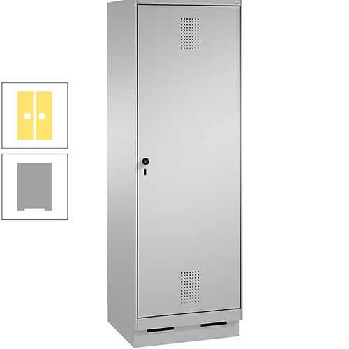 Doppel-Spind, Garderobenschrank, 1 Tür für 2 Abteile a 300 mm, Korpus anthrazitgrau, Türen anthrazitgrau, 1.800 x 600 x 500 mm (HxBxT)