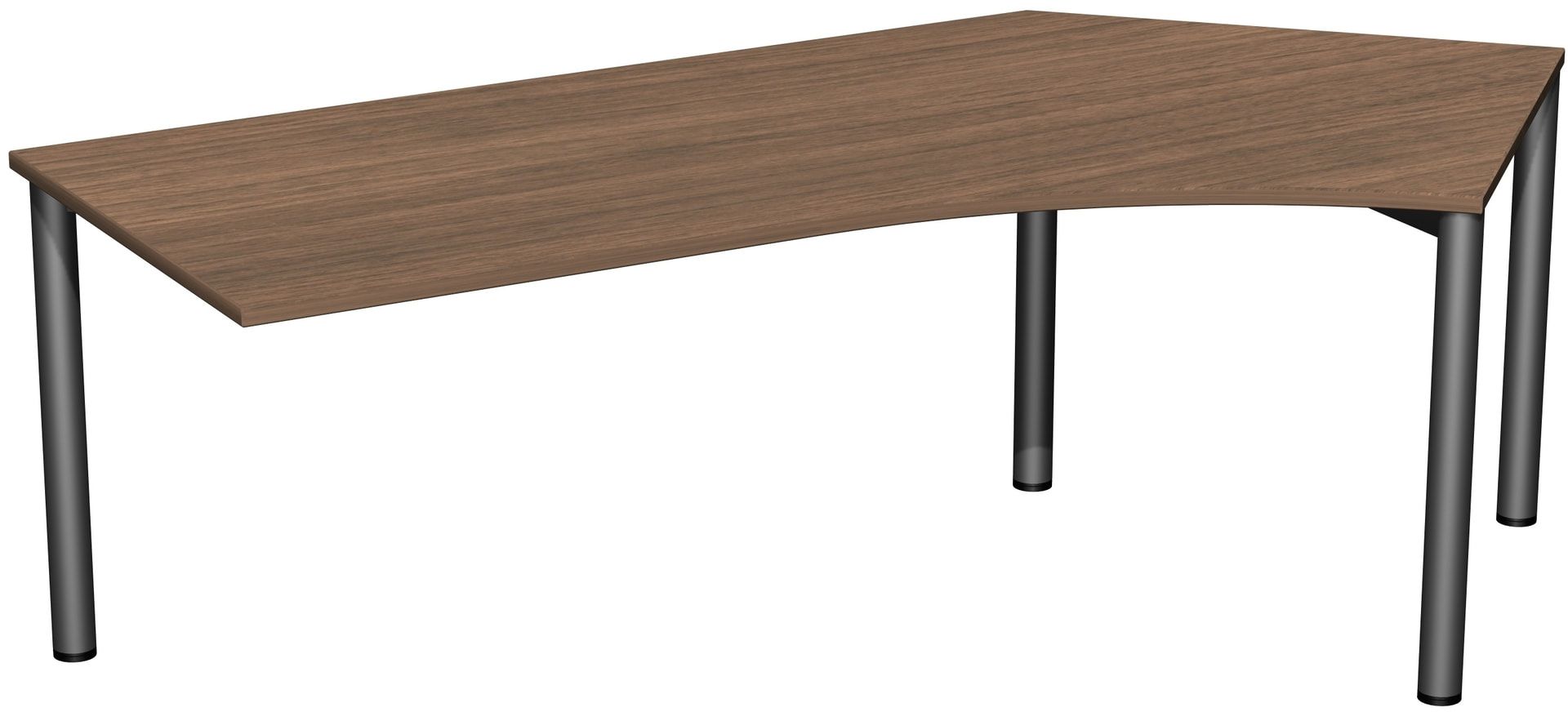 Winkel-Schreibtisch - Winkel rechts - 4-Fuß Flex - 720 x 2.166 x 1.130 mm (HxBxT) - Gestell anthrazit - Ahorn