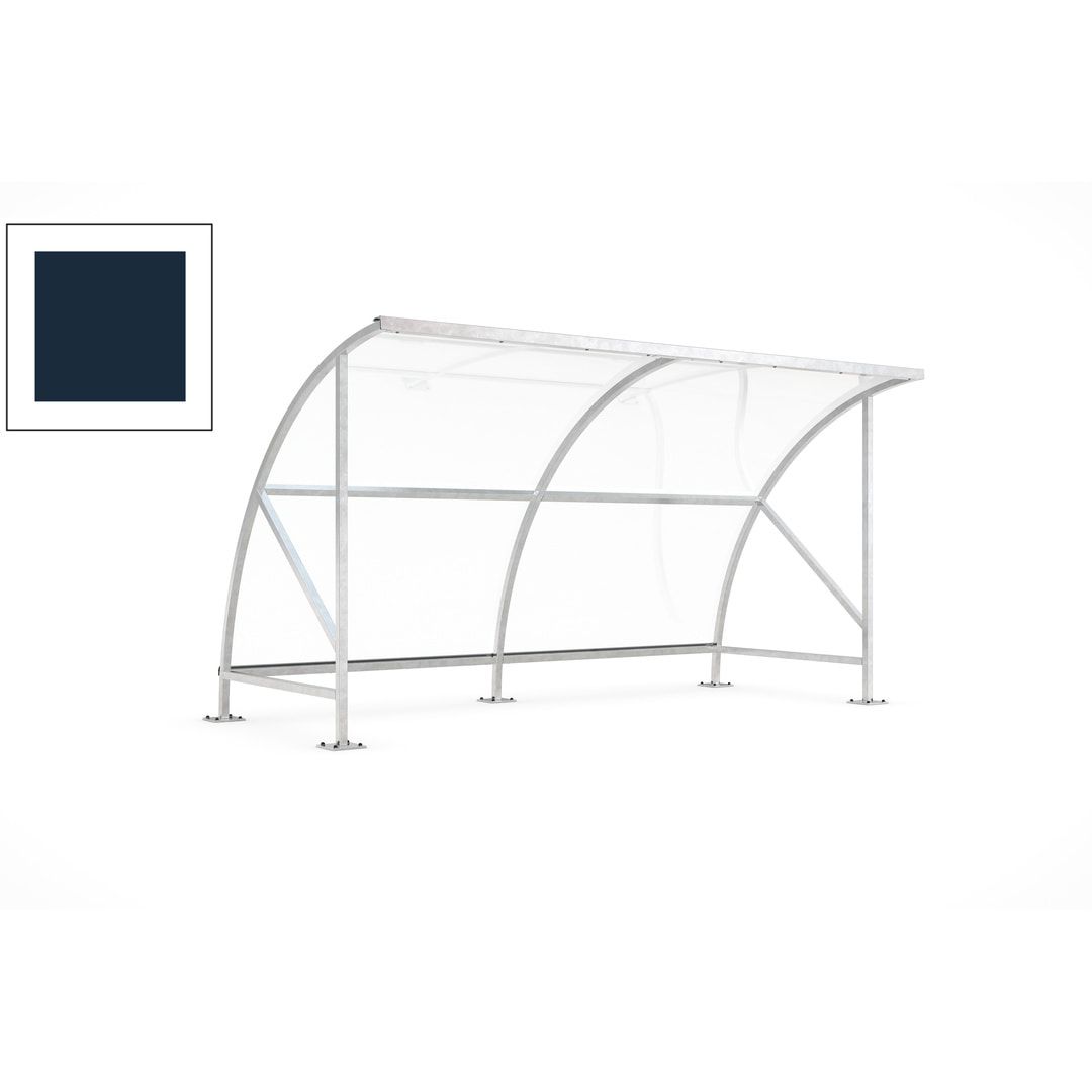 Fahrradunterstand - Fahrradgarage mit Bogendach - Stahl und Kunststoff - 2.290 x 4.130 x 2.100 mm (HxBxT) - Farbe Achatgrau