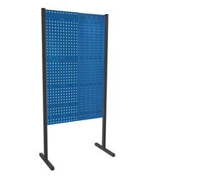 Trennwand, Werkzeugwand, Sichtschutz, Einzelfeld, Loch- u. Schlitzplatten, Plattenhöhe 1.500 o. 2.000 mm, Höhe 2.000 mm, Breite und Farbe wählbar