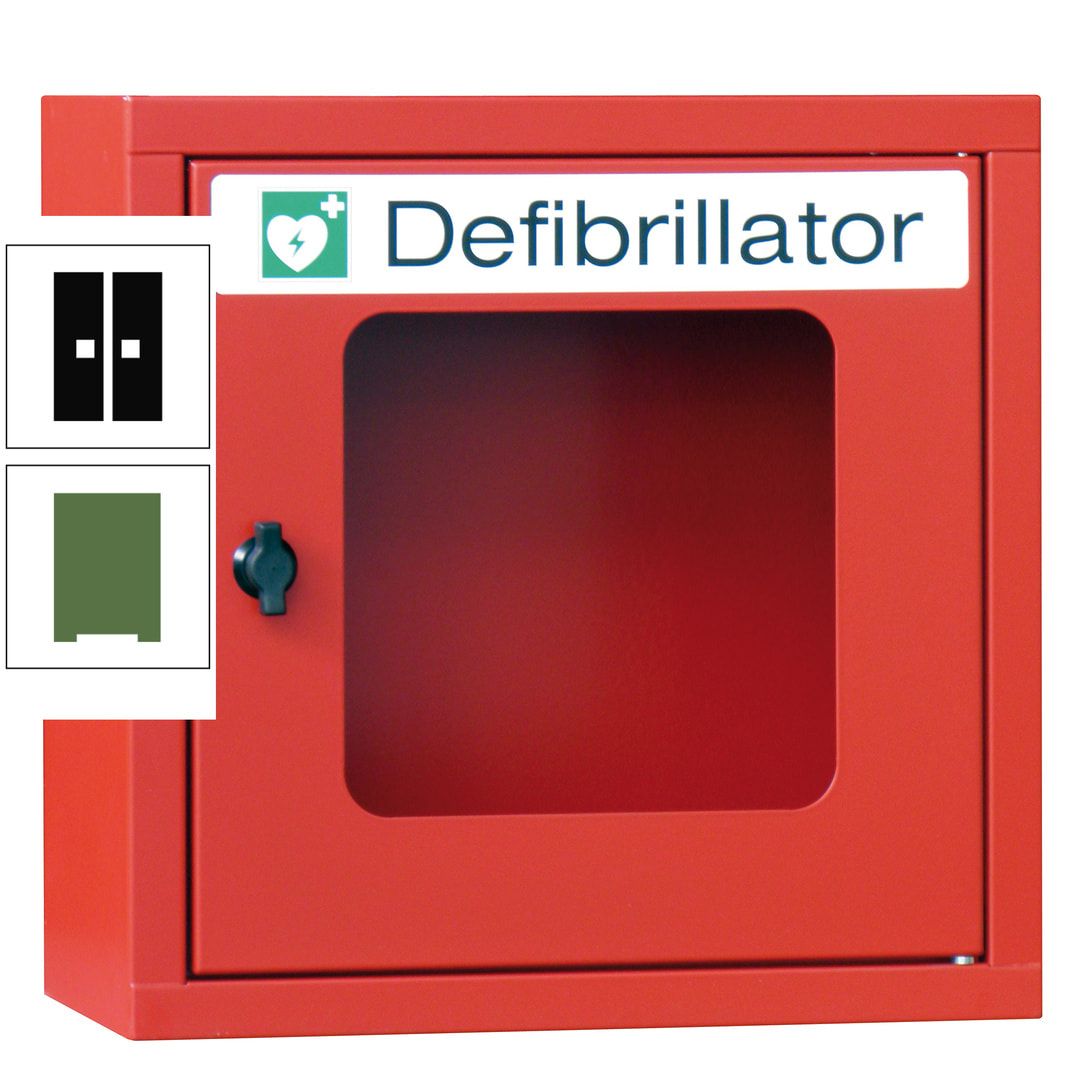 Defibrillatorenschrank - 400 x 400 x 200 mm (HxBxT) - Sichtfenster - anthrazitgrau