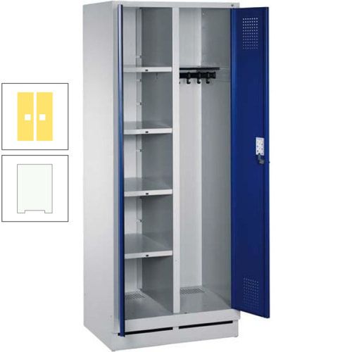 Mehrzweckschrank, Doppeltüren, Füße, 2 Abteile a 300 mm, Korpus anthrazitgrau, Tür anthrazitgrau, 1.800 x 600 x 500 mm (HxBxT)