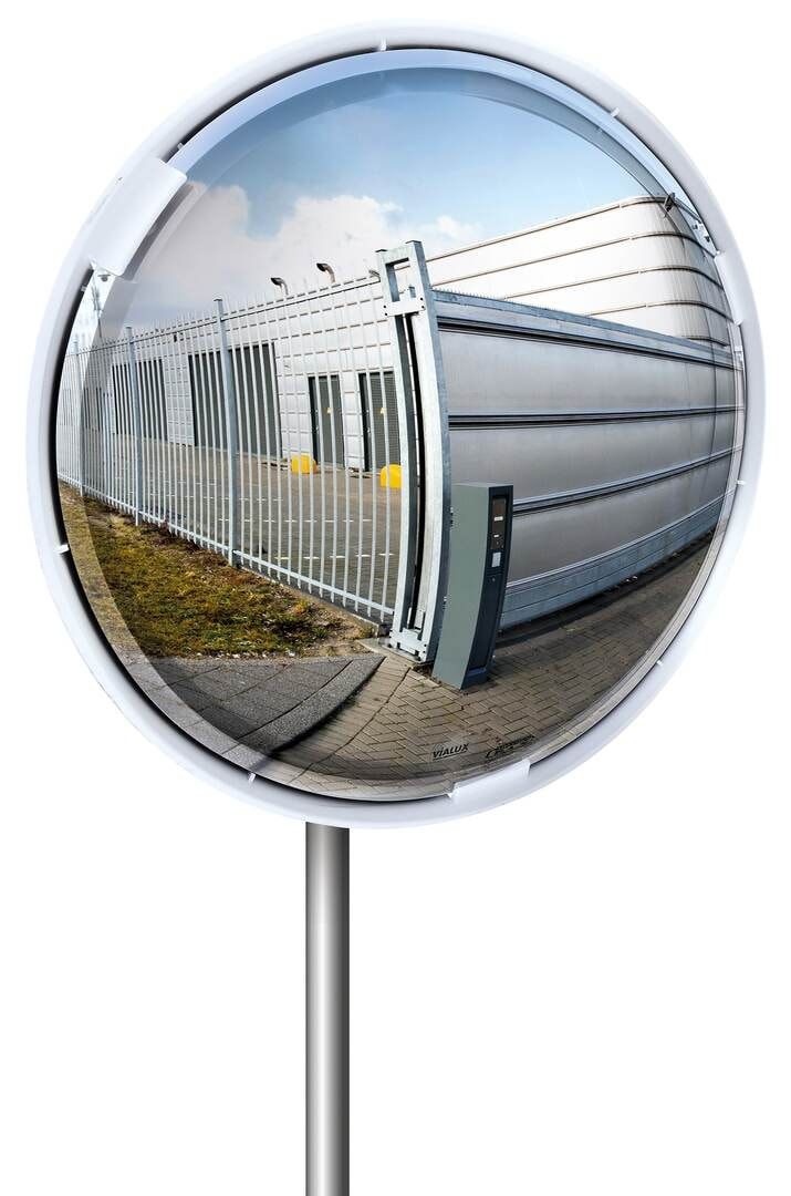 Verkehrsspiegel, Parkplatzspiegel, rund, 180 Grad Blickwinkel, 400 mm Durchmesser, bis 2 m Beobachterabstand, Ausfahrtspiegel, Beobachtungsspiegel