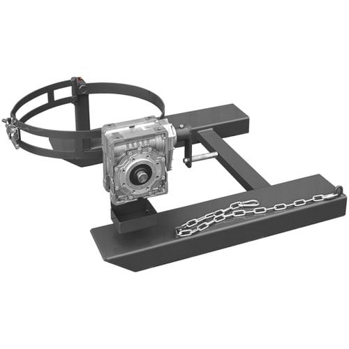 Eichinger Fasskipper für Stapler, 465 x 1.090 x 1.270 mm (HxBxT), hydraulisch, Stahlriemensicherung, 360 kg, Drehbereich 360 Grad, Farbe anthrazitgrau