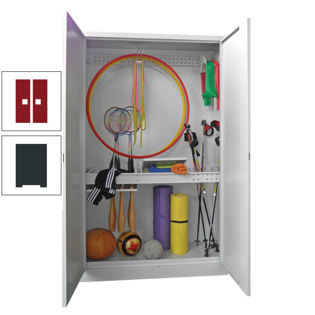 Sportschrank - Vollblechtüren - Variante 1 - 1.950x1.200x500 mm (HxBxT) - anthrazitgrau