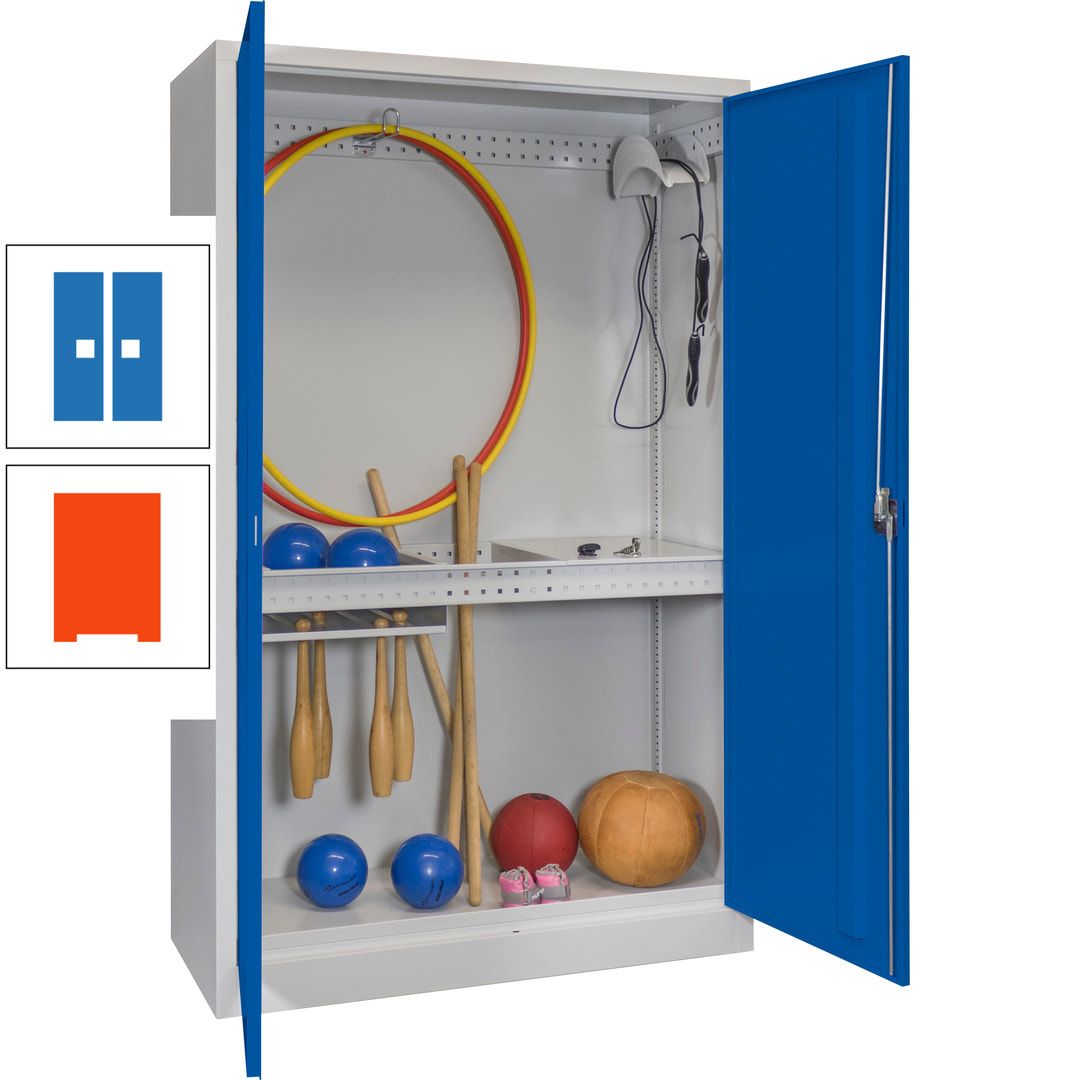 Sportschrank - Vollblechtüren - Variante 3 - 1.950x1.200x500 mm (HxBxT) - anthrazitgrau
