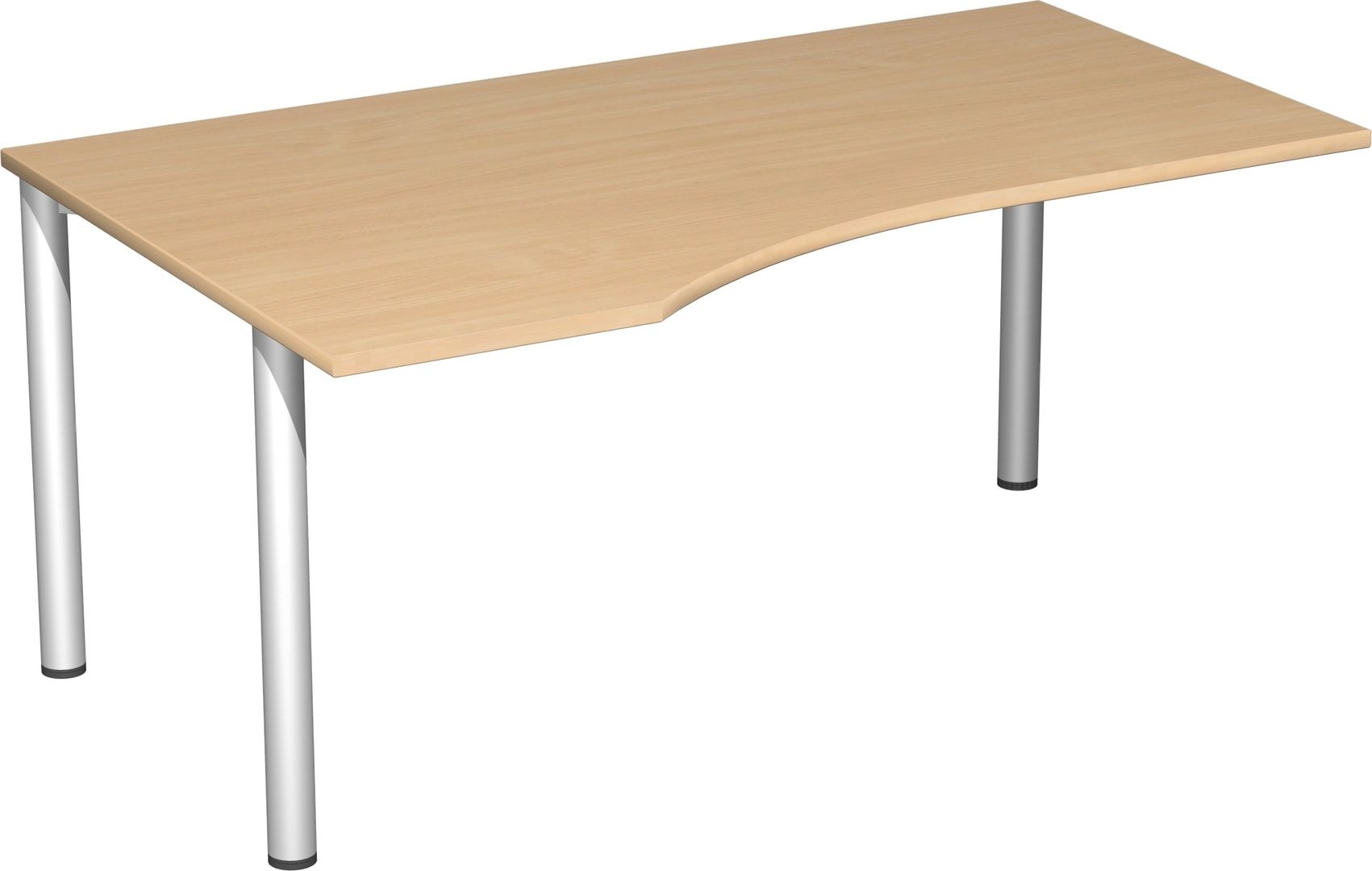 Eckschreibtisch - Ecke links - 4-Fuß Flex - 720 x 1.600 x 1.000 mm (HxBxT) - Gestell anthrazit - Ahorn