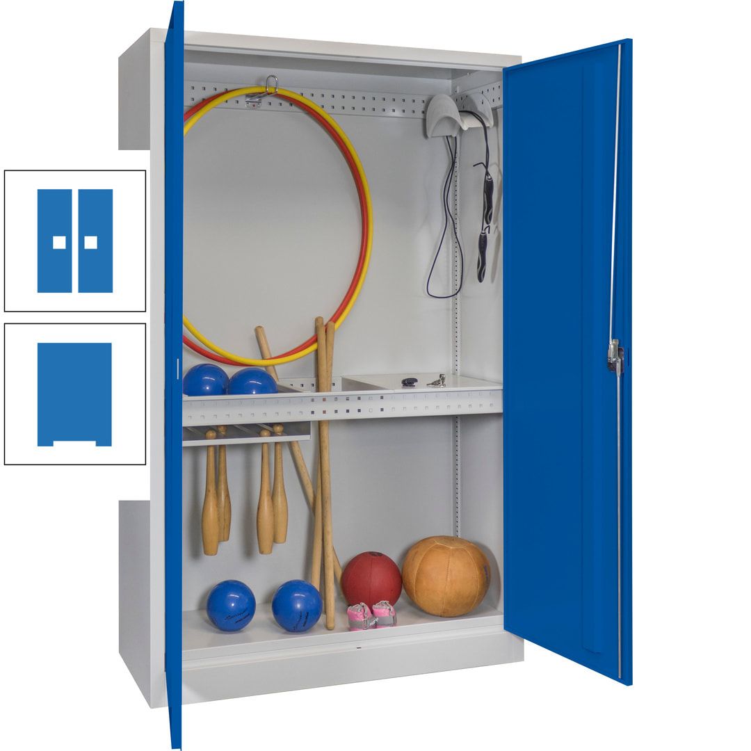 Sportschrank - Vollblechtüren - Variante 3 - 1.950x1.200x500 mm (HxBxT) - anthrazitgrau
