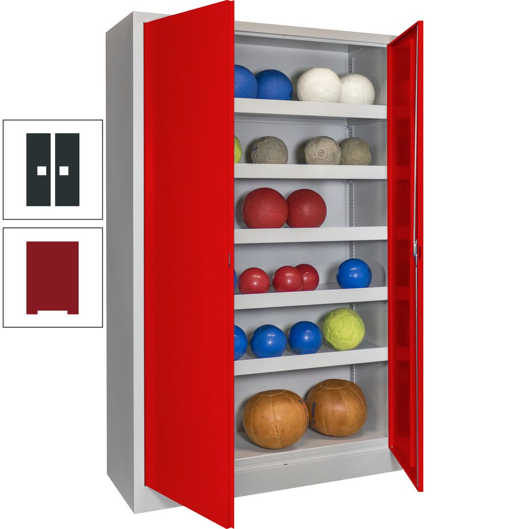 Ballschrank - Vollblechtüren - 5 Böden - 1.950x1.200x500 mm (HxBxT) - anthrazitgrau