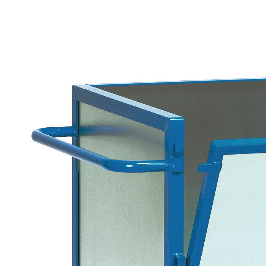 Fetra - Blechkastenwagen - 600 kg Traglast - 700 x 1.000 mm (HxB) - mit Deckel - verzinkt