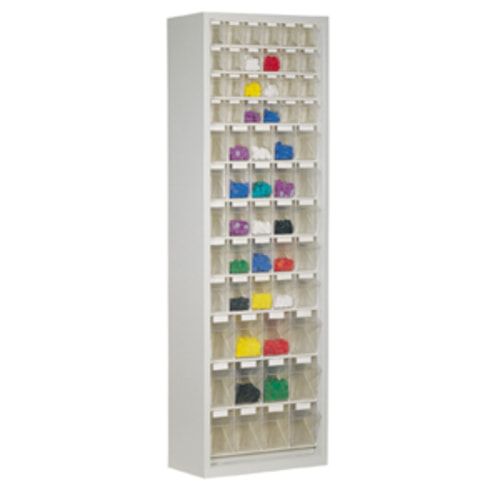 Magazinschrank mit Sichtlagerkästen - 2.000x1.270x250 mm - 154 Kästen - enzianblau