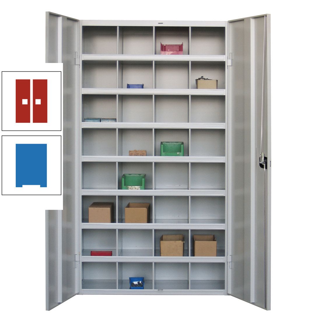 Fächerschrank - Sortierstation - Büroschrank - 32 Fächer - 1.800 x 1.000 x 530 mm (HxBxT) - Materialschrank - anthrazitgrau