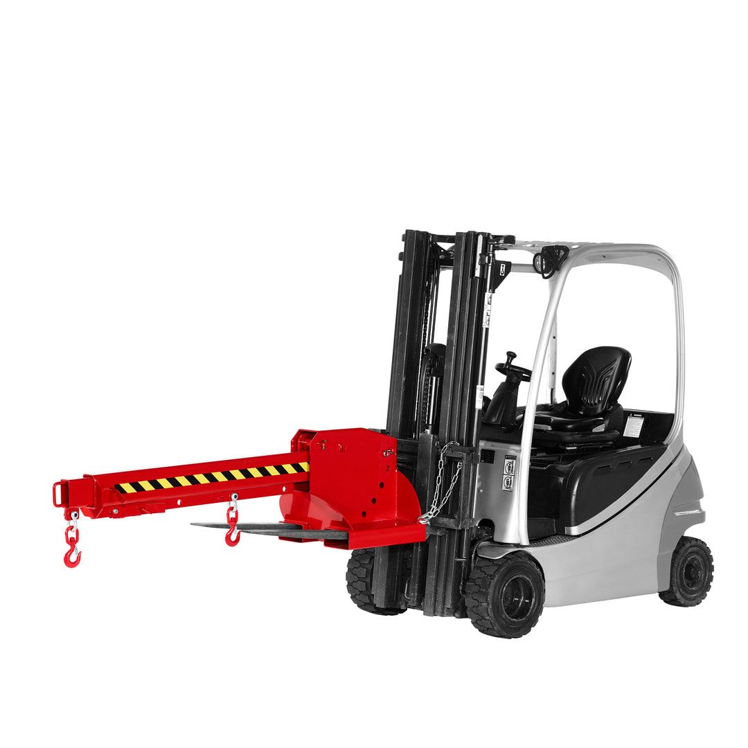 Kranarm für Gabelstapler - Traglast 1.000 - 5.000 kg - Länge 2.260 - 3.760 mm - höhenverstellbar - anthrazitgrau