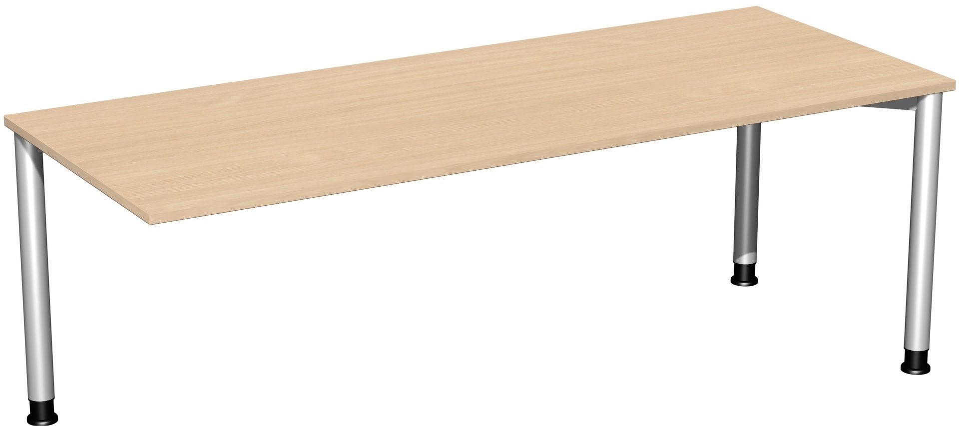 Schreibtisch - 4-Fuß Flex - Bürotisch - Höhe 680-800 mm - 1.000 x 800 mm (BxT) - Gestell anthrazit - Ahorn