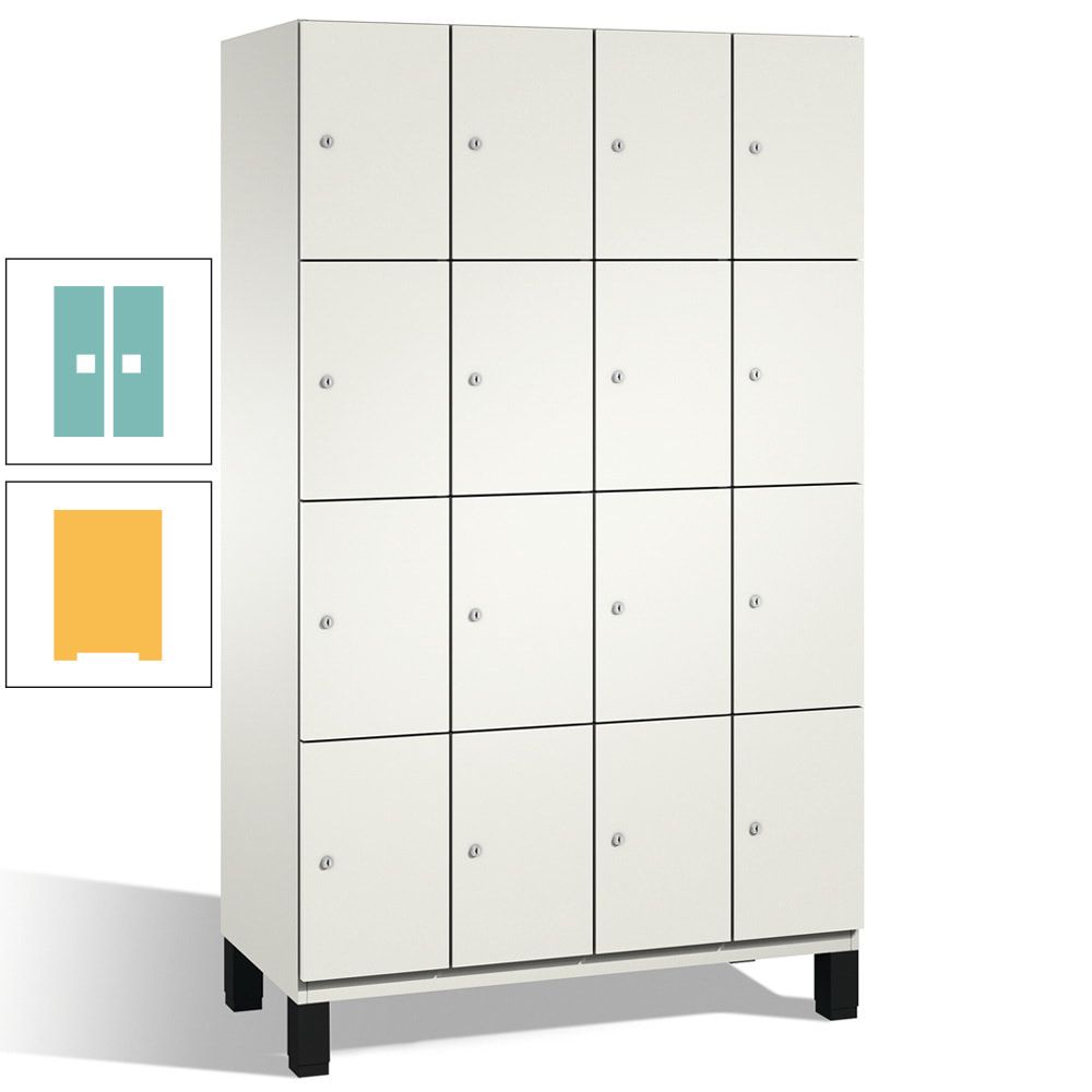 Fächerschrank, Stahlschrank, 16 Fächer, Türöffnungsbegrenzer, mit Füßen, Korpus lichtgrau, Tür anthrazitgrau, 1.980 x 1.200 x 525 mm (HxBxT)