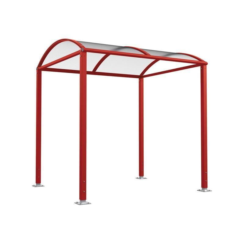 Fahrradunterstand, Fahrradüberdachung, Erweiterung, LED Beleuchtung, 2.635 x 2.500 x 2.090 mm (HxBxT), auf Bodenplatten, Regenrinne, Farbe enzianblau