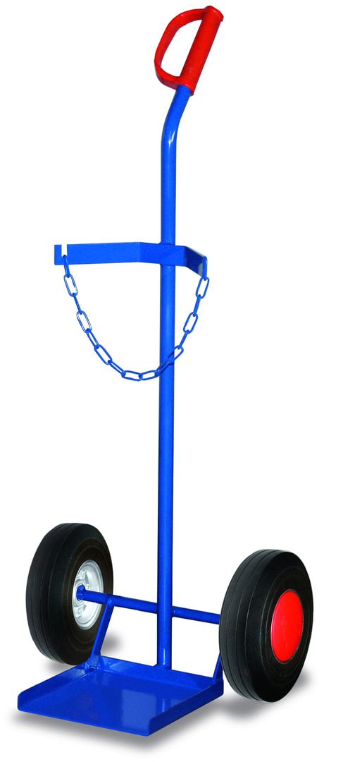 Stahlflaschenkarre - Traglast 100 kg - für 1 Flasche a 40/50 l - Luftbereifung