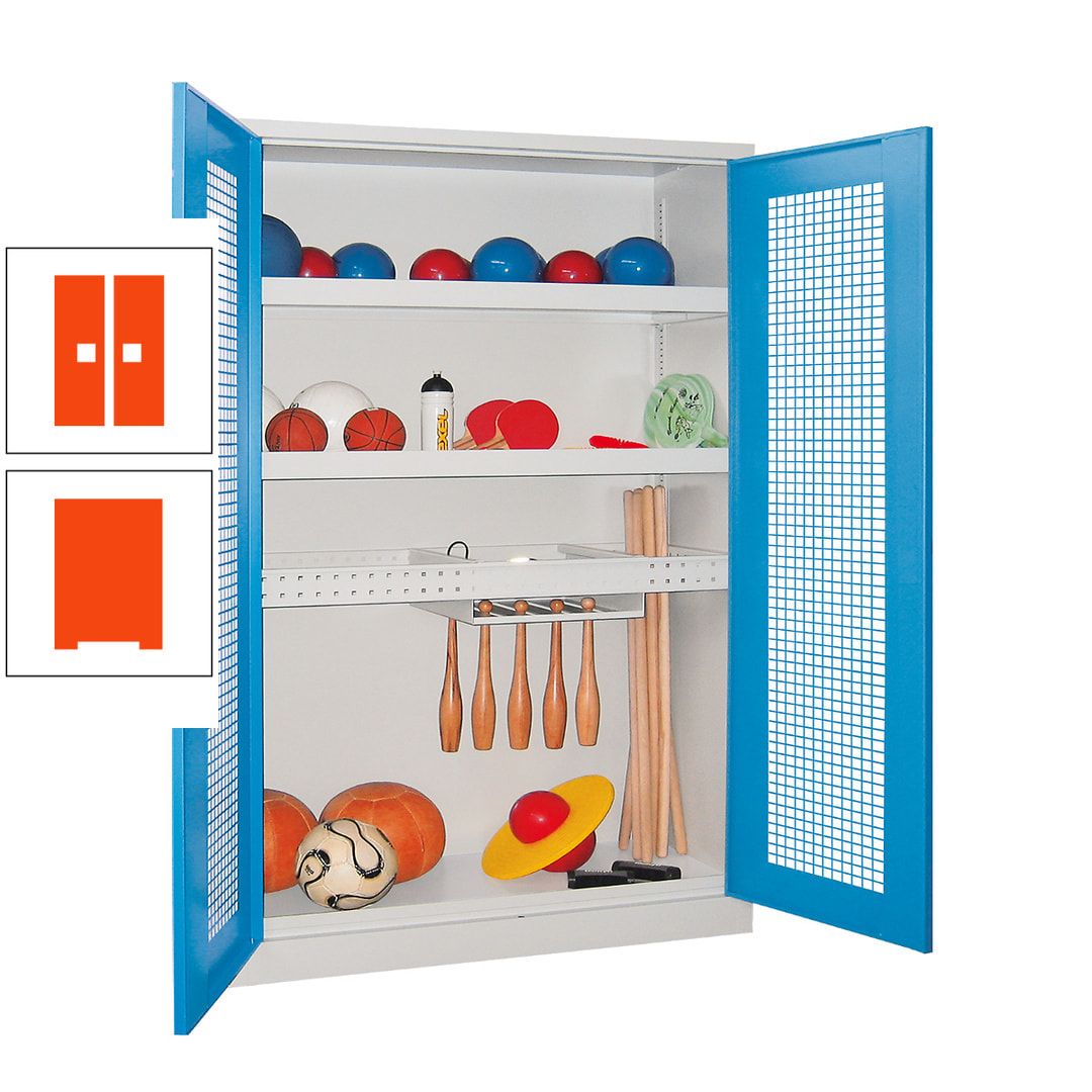Sportschrank - Vollblechtüren - Variante 2 - 1.950x1.200x500 mm (HxBxT) - anthrazitgrau