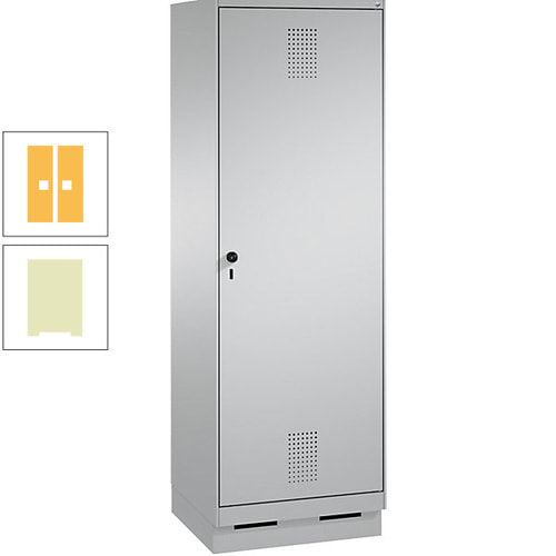 Doppel-Spind, Garderobenschrank, 1 Tür für 2 Abteile a 300 mm, Korpus anthrazitgrau, Türen anthrazitgrau, 1.800 x 600 x 500 mm (HxBxT)