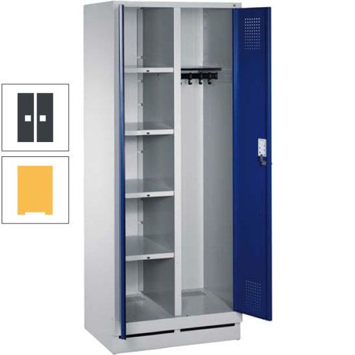 Mehrzweckschrank, Doppeltüren, Füße, 2 Abteile a 300 mm, Korpus anthrazitgrau, Tür anthrazitgrau, 1.800 x 600 x 500 mm (HxBxT)