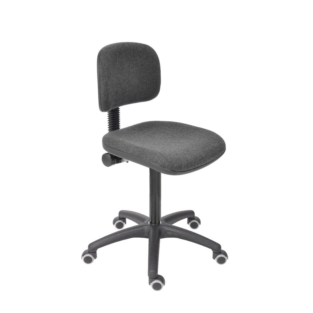 Arbeitsstuhl - Bürostuhl - Stahl-Drehspindel - Sitzhöhe 430 - 560 mm - PU schwarz - Fußkreuz mit Gleitern