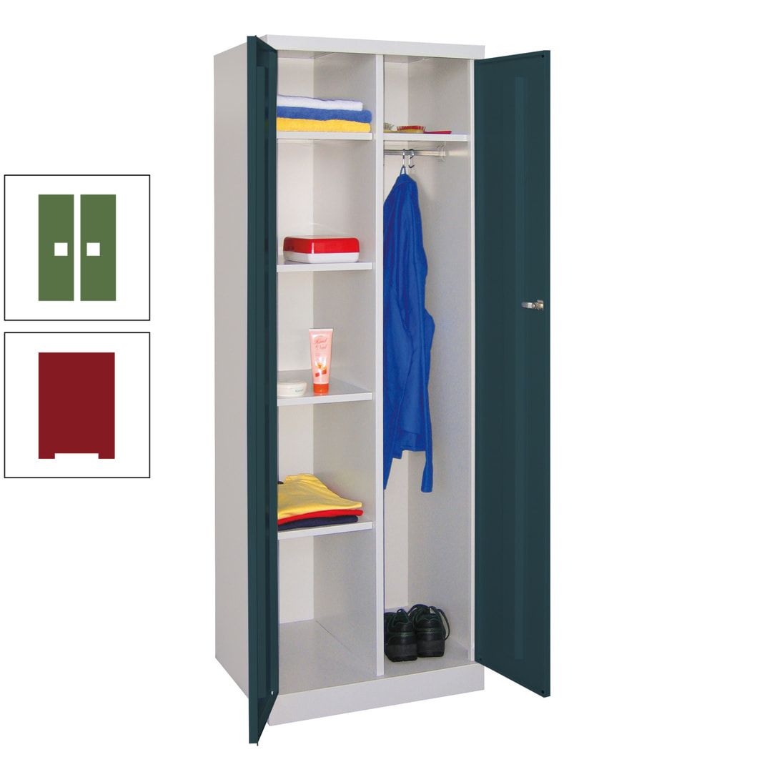 Kleiderschrank mit Sockel - Spind - 1 Abteil mit Trennwand - 1.800x600x500 mm (HxBxT) - Zylinderschloss - anthrazitgrau