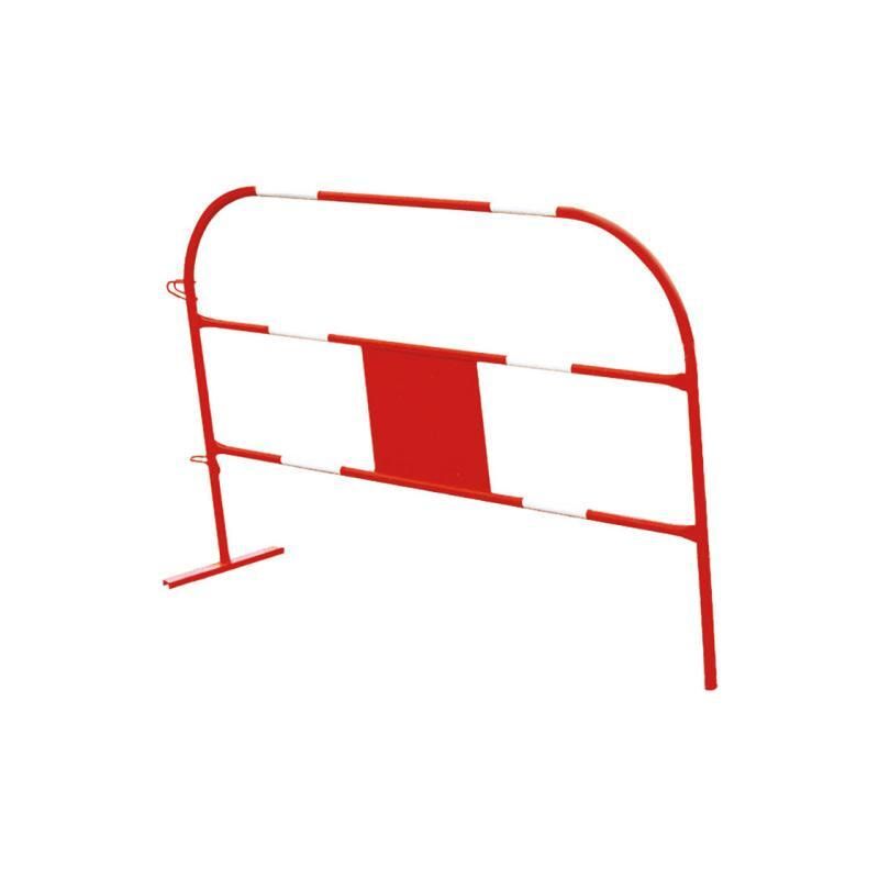 Baustellen-Absperrgitter, Baustellenabsicherung, 1,2 mm Stahlrohr, mobil, minimaler Platzbedarf, 10er-Pack, Beschilderung, rot-weiß, reflektierend