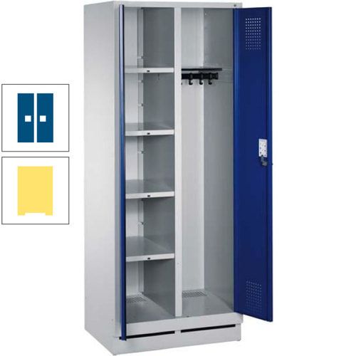 Mehrzweckschrank, Doppeltüren, Füße, 2 Abteile a 300 mm, Korpus anthrazitgrau, Tür anthrazitgrau, 1.800 x 600 x 500 mm (HxBxT)