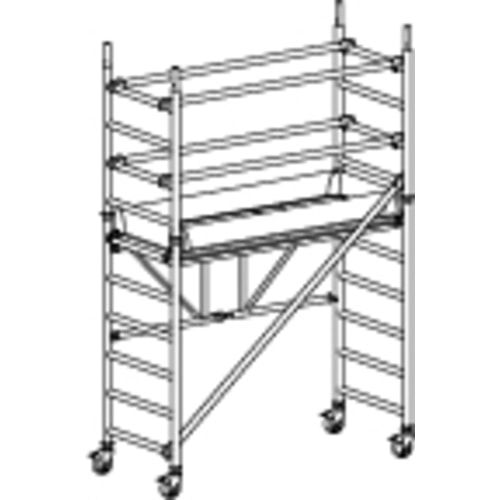 Klappbares Fahrgerüst - mit Ausleger - 1.800 x 1.900 x 800 mm (HxBxT) - Hymer Aluminium Gerüst