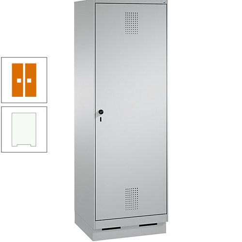 Doppel-Spind, Garderobenschrank, 1 Tür für 2 Abteile a 300 mm, Korpus anthrazitgrau, Türen anthrazitgrau, 1.800 x 600 x 500 mm (HxBxT)