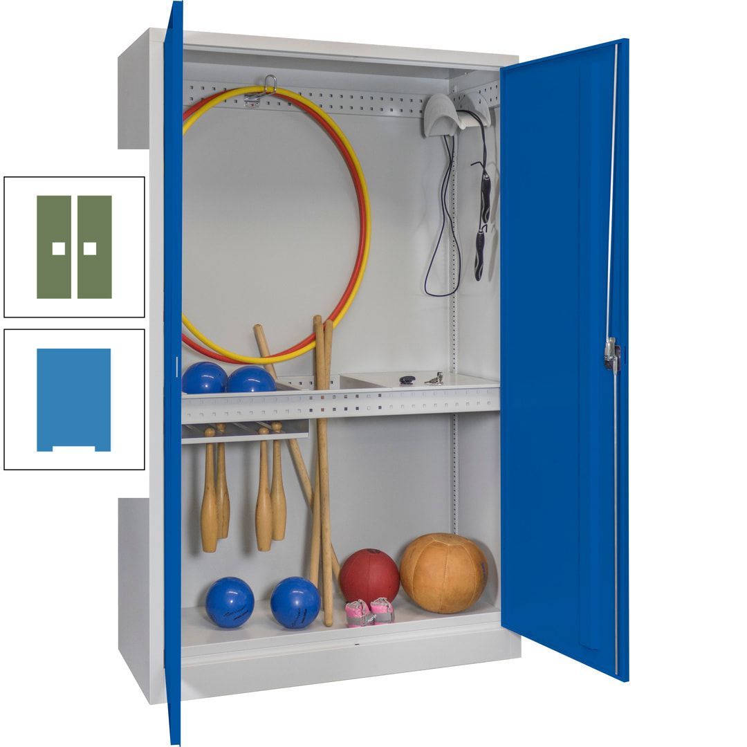 Sportschrank - Vollblechtüren - Variante 3 - 1.950x1.200x500 mm (HxBxT) - anthrazitgrau