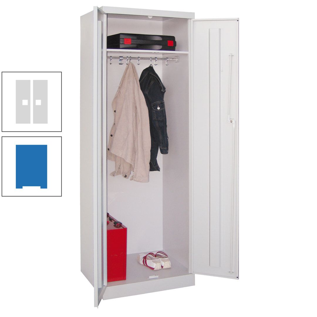 Garderobenschrank - 1 Fachboden - Kleiderstange - 1.800x600x500 mm (HxBxT) - Zylinderschloss - anthrazitgrau