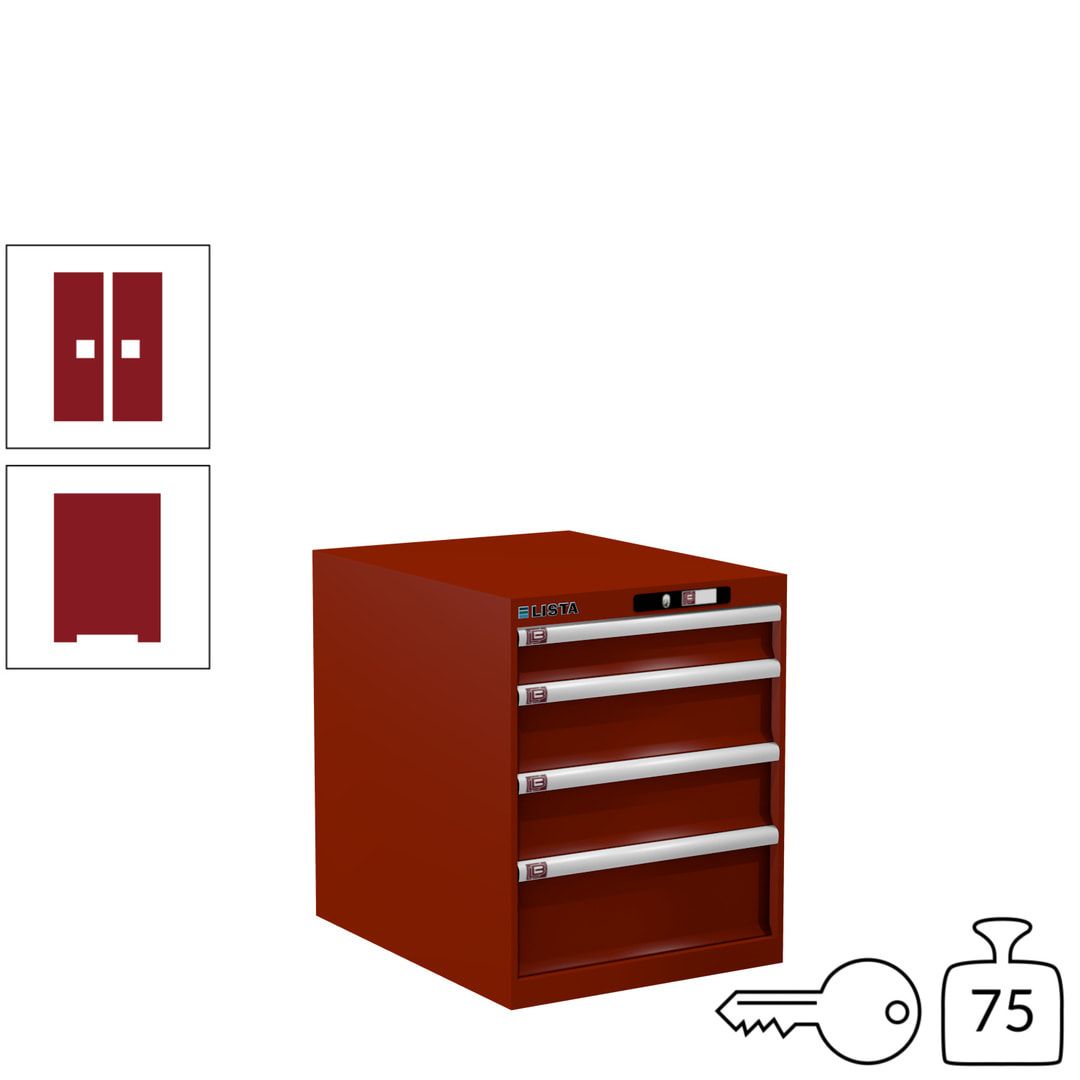 Lista Schubladenschrank - 14.350.010 - 700x564x725 mm (HxBxT) - 4 Schubladen - 75 kg - Key Lock - lichtblau (RAL 5012)