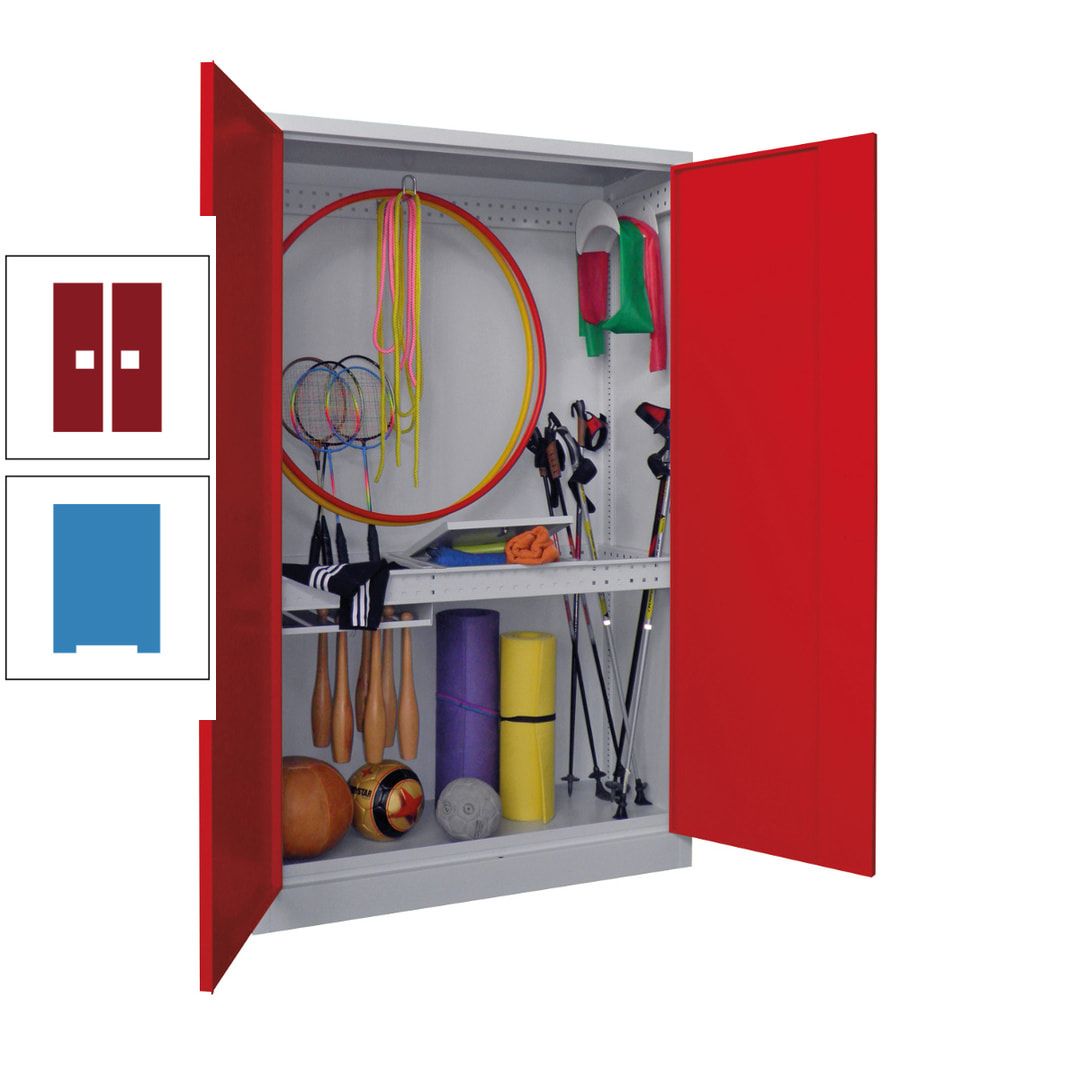Sportschrank - Vollblechtüren - 1.950x1.200x500 mm (HxBxT) - anthrazitgrau
