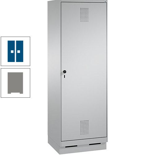Doppel-Spind, Garderobenschrank, 1 Tür für 2 Abteile a 300 mm, Korpus anthrazitgrau, Türen anthrazitgrau, 1.800 x 600 x 500 mm (HxBxT)