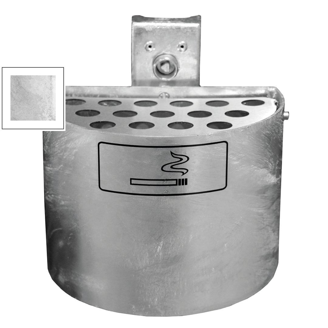 Halbrund-Ascher - 2 l - Wand- o. Pfostenmontage - Aschenbecher - anthrazitgrau