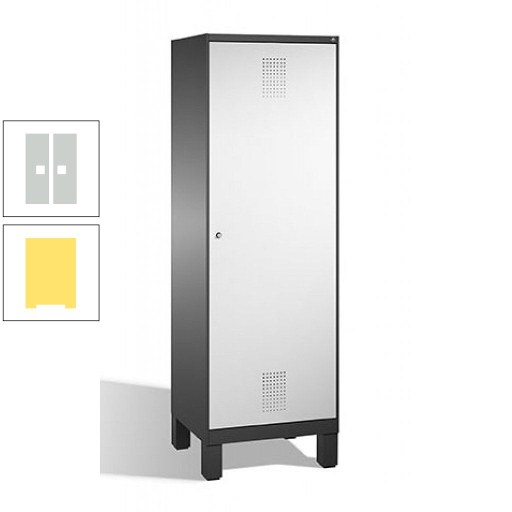Doppel-Spind, Garderobenschrank, 1 Tür für 2 Abteile a 300 mm, Korpus anthrazitgrau, Türen anthrazitgrau, 1.850 x 600 x 500 mm (HxBxT)