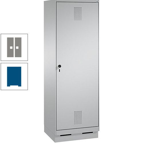 Doppel-Spind, Garderobenschrank, 1 Tür für 2 Abteile a 300 mm, Korpus anthrazitgrau, Türen anthrazitgrau, 1.800 x 600 x 500 mm (HxBxT)